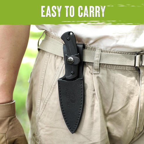 Mossy Oak Full-Tang Hunting Knife with Sheath, Fixed Blade Outdoor Knife for Survival, Camping, Hiking (G10 Handle)