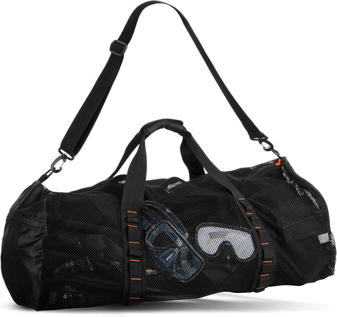 Fitdom 90L Large Mesh Duffle Bag for Scuba Dive or Snorkel Equipment, Ideal for Water Sports & Beach Activities