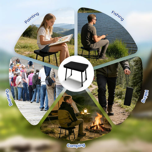 Hobychild Stool,2026 Portable Folding Camp New Lightweight Foldable Stool with Hanging rope,Compact Folding Seat