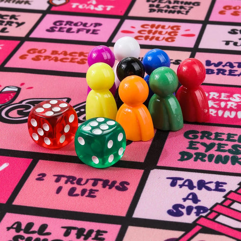 21+, 2-8 Fofeadm Drinking Games for Adult, Girls Night Rubber Mat Drinking Board Games, Funny Party Interactive