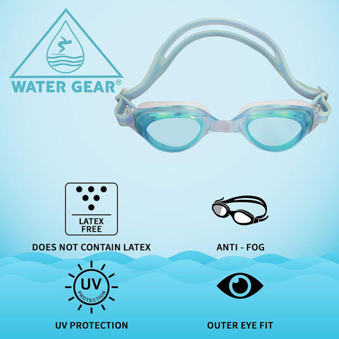 Water Gear Anti-Fog Goggles for Men and Women - Comfortable Swimming Goggles for Pool and Diving