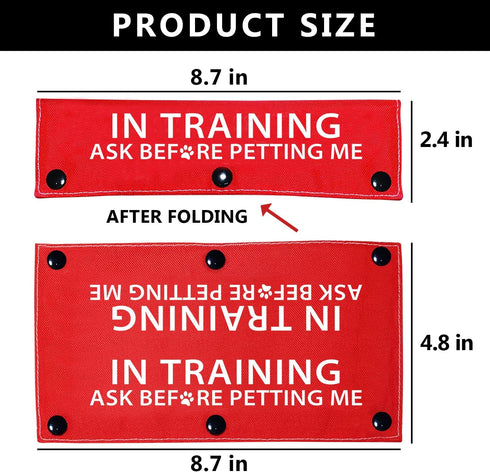 in Training Ask Before Petting Me Funny Red Dog Leash Sleeve Wrap, Dog Walking Accessory, Pet Birthday Gift