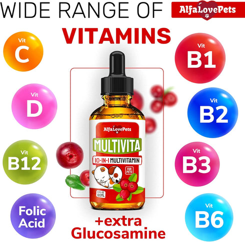 Dog and Cat Vitamins and Supplements ? Multivitamins for Dogs ? Hip & Joint Pet Vitamins ? Made in USA ? 2Oz