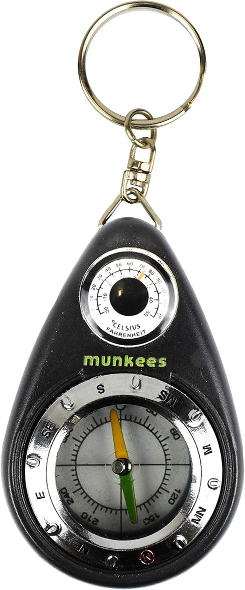 Small Compass and Thermometer Keychain for Camping, Hiking, Backpacking, Survival Tool