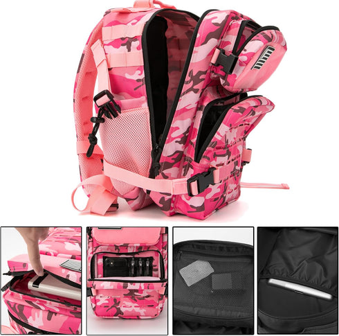 QT&QY Military Tactical Backpack - 25L/35L/45L Molle Daypack 3 Day Bug Out Bag for Hiking with Bottle Holder