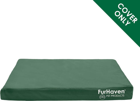 Furhaven Replacement Dog Bed Cover, Water-Resistant Oxford Polycanvas Mattress, Washable Indoor/Outdoor, Large, Forest
