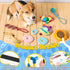8 16.5 Inch Soulchen Puppy Play Gym with Hanging Toys, Small Dogs Enrichment Interactive Toys Pets Indoor Jungle Gym