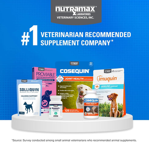 Omega-3s, 45 Count Nutramax Cosequin for Small Dogs, Joint Health Supplement, Contains Glucosamines, Chondroitin, MSM