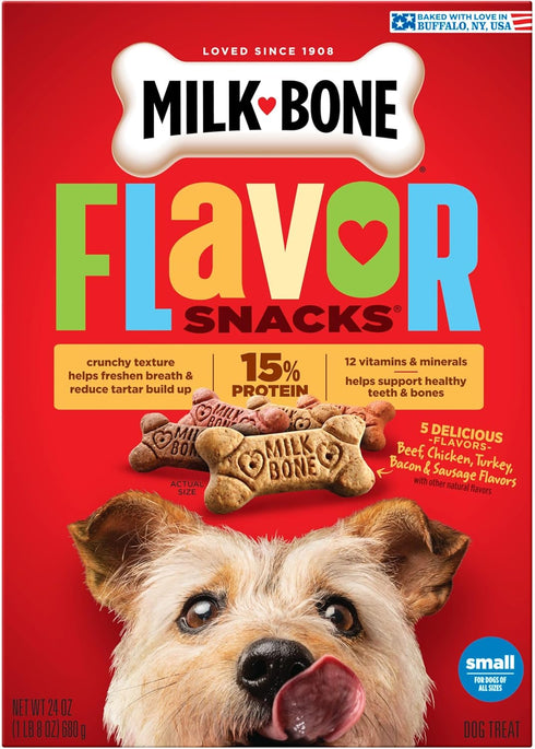 24 Milk-Bone Flavor Snacks Dog Treats, Small Biscuits, Ounce