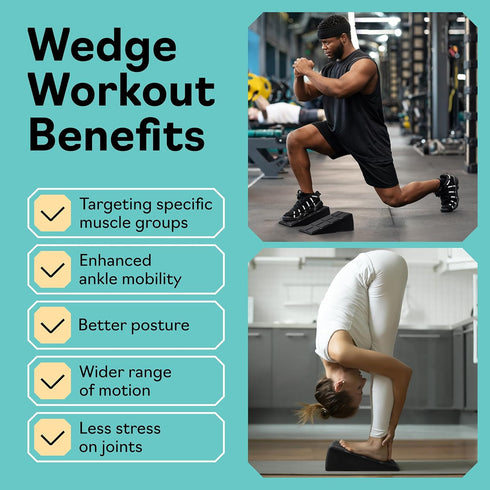 Squat Wedge Set of 5, Turns Into Aerobic Step Platform, Slant Board for Calf Stretching, 520 LBS Weight Capacity