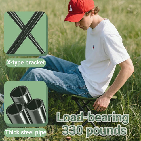 Nicerice Backpack Portable Foldable Stool,Tiny Foldable Stool which can Turned Into a Satchel,Mountaineering and Hiking