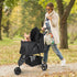 AESRAOU 3 Pet Stroller Foldable Cats/Dogs Stroller with Storage Basket and Cup Holder Wheels Dog Cat Carrier Strolling