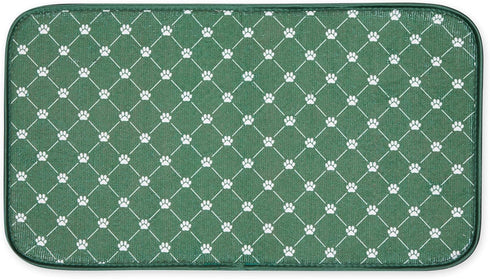 Bone Dry Machine Washable, Ultra Absorbent Pet Mat, 10x18, Hunter Green Trellis