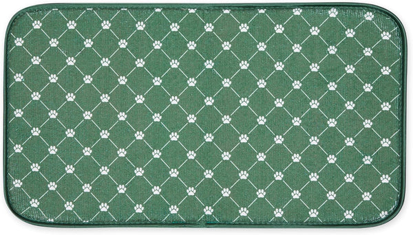 Bone Dry Machine Washable, Ultra Absorbent Pet Mat, 10x18, Hunter Green Trellis