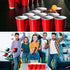 Qinyoung 76 Set Pcs Cups and Balls Game for Party, Plastic Flip Cup Stacking Game Colorful Reusable Table Tennis Ball
