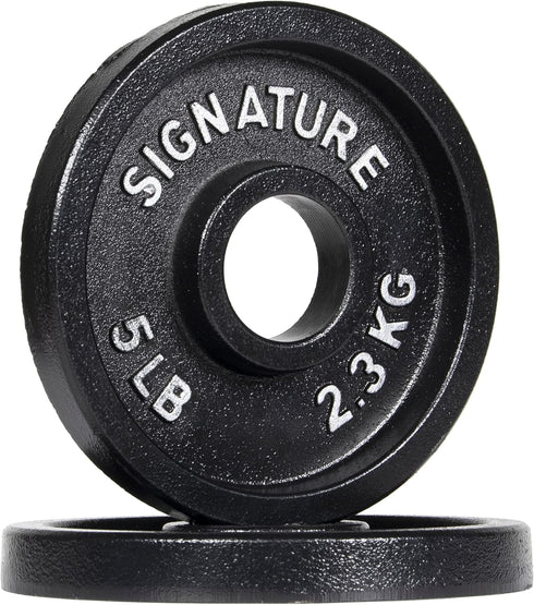 Signature Fitness Deep Dish 2-Inch Olympic Cast Iron Weight Plates with E-Coating by Signature Fitness
