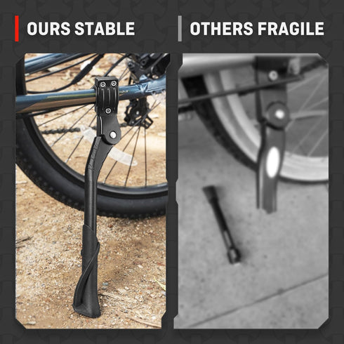 HENMI Adjustable Bike Kickstand for Adult Bikes, Non-Slip Sole Aluminum Alloy for 26"-29" Mountain Trek Bikes