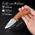 Vickay Wood Handle Pocket Knife, 2.75” 8Cr13MoV Stainless Steel Blade, EDC Knife for Hunting, Camping, Hiking, and Everyday Carry, 3.38” by Vickay
