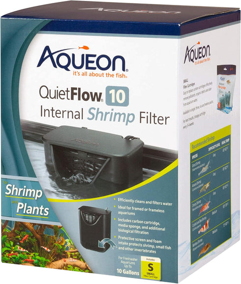 Aqueon QuietFlow Internal Shrimp Filter - Suitable for 10 Gallons