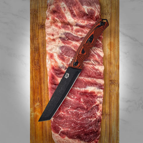 Interceptor 5.5 Inch Tanto Utility Kitchen Knife for Cooking, Camping, High Carbon Stainless Steel