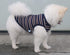 Striped Teacup Pet Dog T-Shirts, 100% Cotton Tank Vest for Small Dogs and Cats, Blue Black