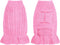 Small Dog Sweater Pet Christmas Dress for Dogs, Winter Holiday Breathable Ruffle Hem Design (Pink, Large)