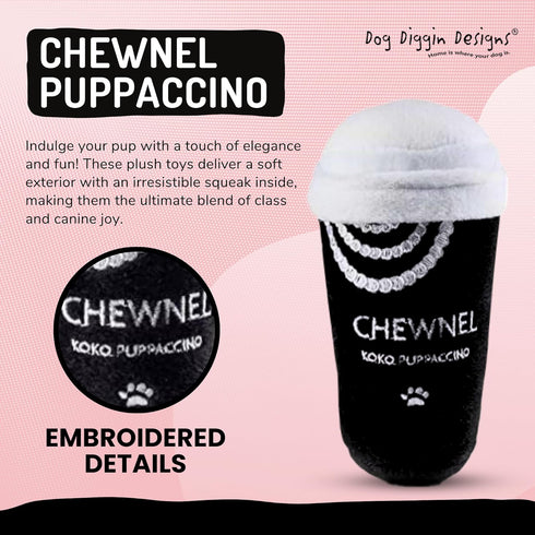Dog Diggin Designs Nouveau Haute Coffee Station Collection, Unique Squeaky Plush Dog Toys