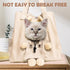 Pet Canvas Shoulder Carrying Bag, Cute Khaki Bear Shaped Cat Carrier, M Size Portable Tote for Small Dogs, Cats,