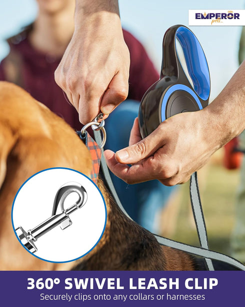 Retractable Dog Leash Add-On Accessory | Hand and Wrist Strap for Comfort and Better Control | Classic Blue