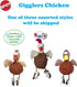 SPOT 12" Gigglers Chicken Dog Toy with Giggle Sound, Textured Plush Tug Toy with Rope Legs, for Small and Medium Dog