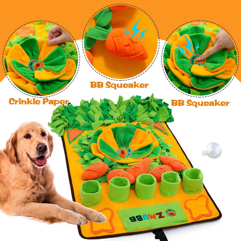 (31''x19'') Pet Snuffle Mat for Dogs Sniff Mat Nosework Feeding Mat Slow Feeder Interactive Dog Puzzle Toys