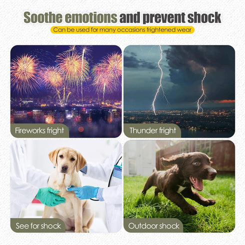 Dog Anxiety Vest Hoodie, Calming Thunder Jacket with Head Cover Sleeves for Thunderstorm & Vet Visits (Green XS)