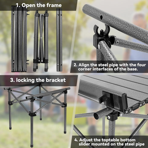 Opliy Portable Folding Camping Table for 1-2 Persons, Lightweight Collapsible Table with Carry Bag for BBQs, Hiking,