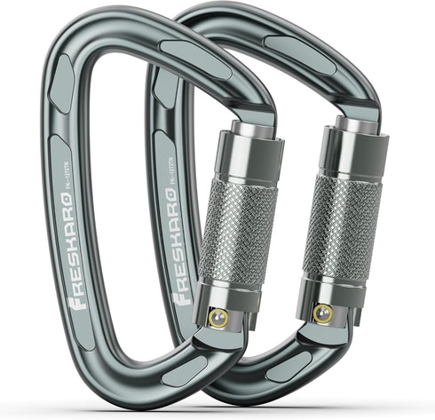 FresKaro 4inches Climbing Carabiners, UIAA CE Certified, Twist Auto Locking, Made of 7075 Aluminium, Lightweight