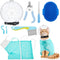 8 Pcs Cat Muzzle Set with Adjustable Cat Bathing Bag Breathable Clear
