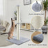 34” Tall Cat Scratching Post, Basic Vertical Scratcher with Sturdy Sisal Rope and Hanging Ball, Plush Base (Grey)