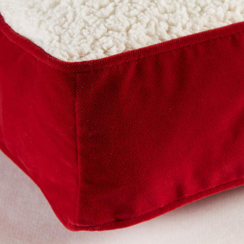 South Pine Porch Buddy Rectangle Pillow Style Dog Bed, Crimson Sherpa, Extra Small, 24" x 18"