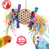 Bonka Bird Toys 1721 Round Basket Bamboo Paper Crinkle Beak Feet Hanging Forage Stuffed for Parrots
