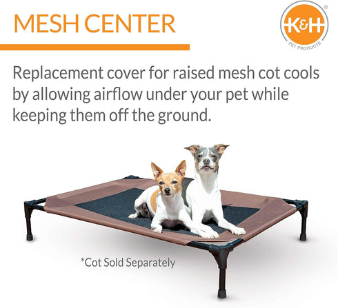 K&H Pet Products Original Pet Cot Replacement Cover - Chocolate/Black Mesh, Medium 25 X 32 Inches