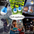 FLY2SKY Portable LED Tent Lamp, 4 Packs Blue Hook Hurricane Emergency Lights, Camping Tent Lanterns for Hiking