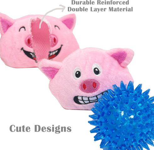 Jalousie 3 in 1 Dog Squeaky Toy - Interactive Chew Toy for Medium, Large, and Small Breeds with Spiky TPR Ball