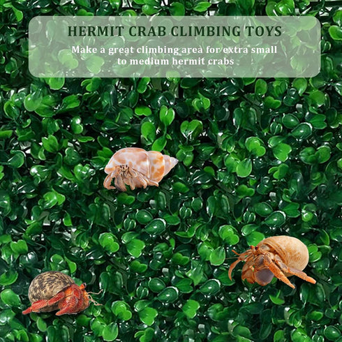 Generic 2 10x10 Inch Pieces Hermit Crab Climbing Toys, Faux Grass Hermit Crab Climbing Wall Mat Reptile Tank Decor