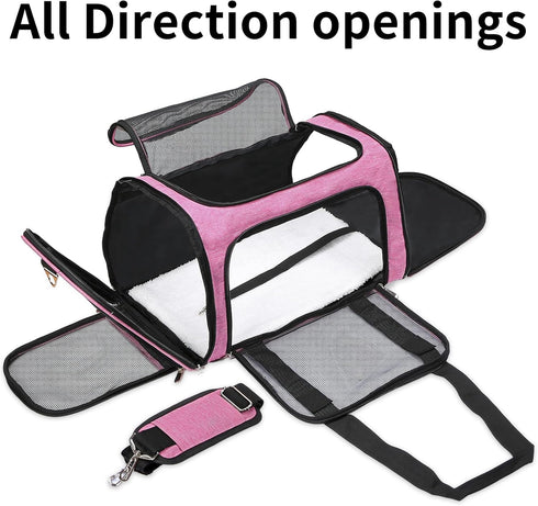 LEHNI 16 Lbs, Soft-Sided Cat/Dog/Pet Carrier, Collapsible Pets Travel Carriers for Big Cats/Small Dogs with Shoulder
