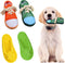 Zhanmai 4 Pieces Dog Shoe Chew Toys, Durable Puppy Squeaky Mini Sneakers Decoy Sandal Plush Toys (Green, Orange, Yellow)