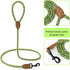 Mile High Life Mountain Climbing Dog Rope Leash - Heavy Duty Metal Clasp, Genuine Leather, Lime Green