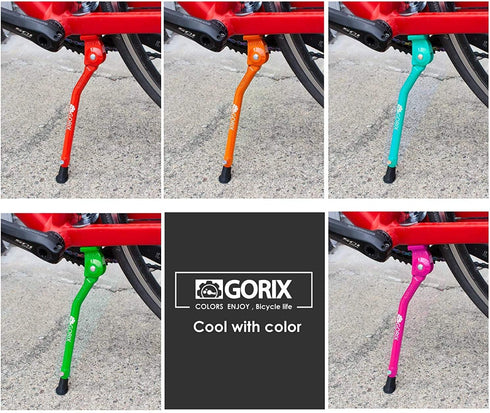 GORIX Bike Kickstand, Adjustable Portable Side Road Mountain Bicycle, GX-KC22AAJ-Z (Global Edition)
