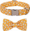 Lionet Paws Halloween Dog Collar with Bowtie - Adjustable Cute Cotton Fall Collar with Metal Buckle for Small Medium