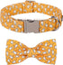 Lionet Paws Halloween Dog Collar with Bowtie - Adjustable Cute Cotton Fall Collar with Metal Buckle for Small Medium