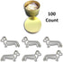 Dog Dachshund Shaped Paper Clips, Great for Collectors, Dog Lovers, 100 Count, Gold Tin Box
