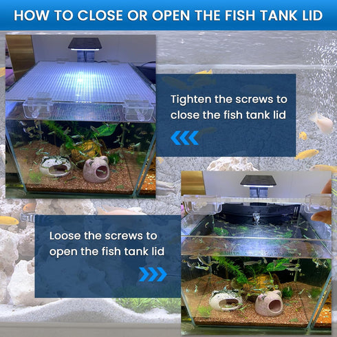 6pcs Aquarium Lid Clips, Fish Tank Top Cover Support Holder for Rimless or Rim Fish Tank